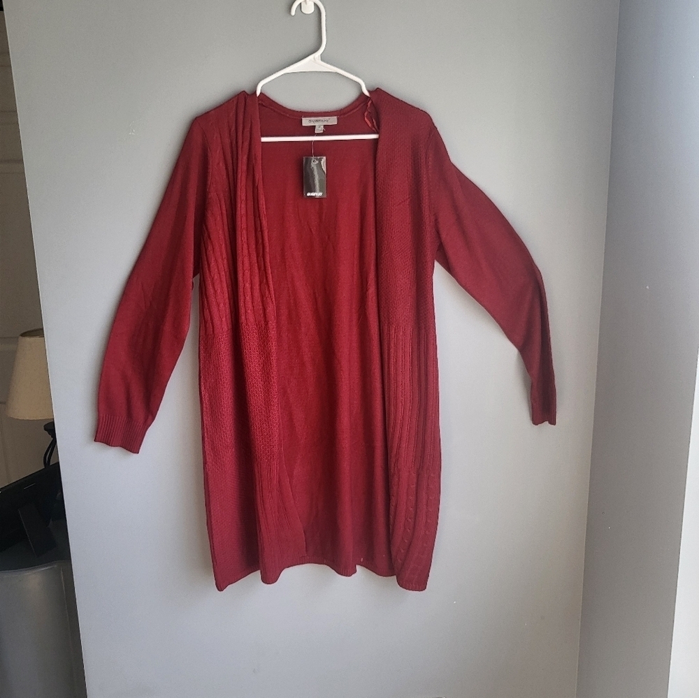 Avenue red open front cardigan